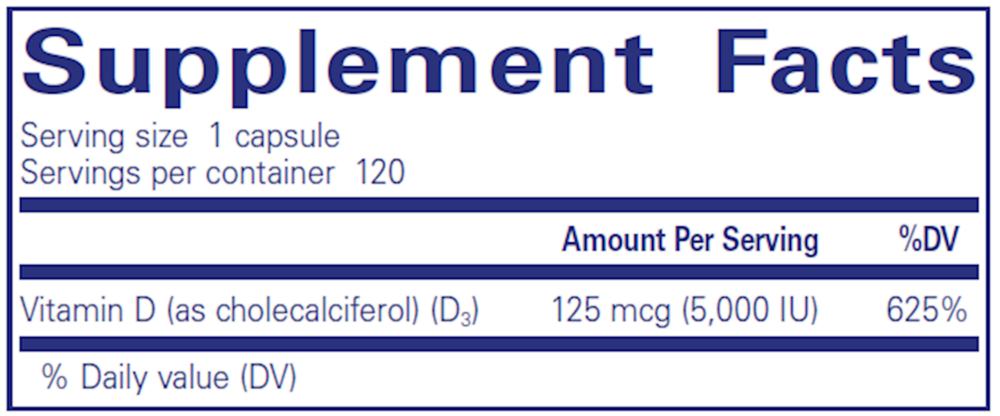 Vitamin D3  125mcg (5,000IU)
