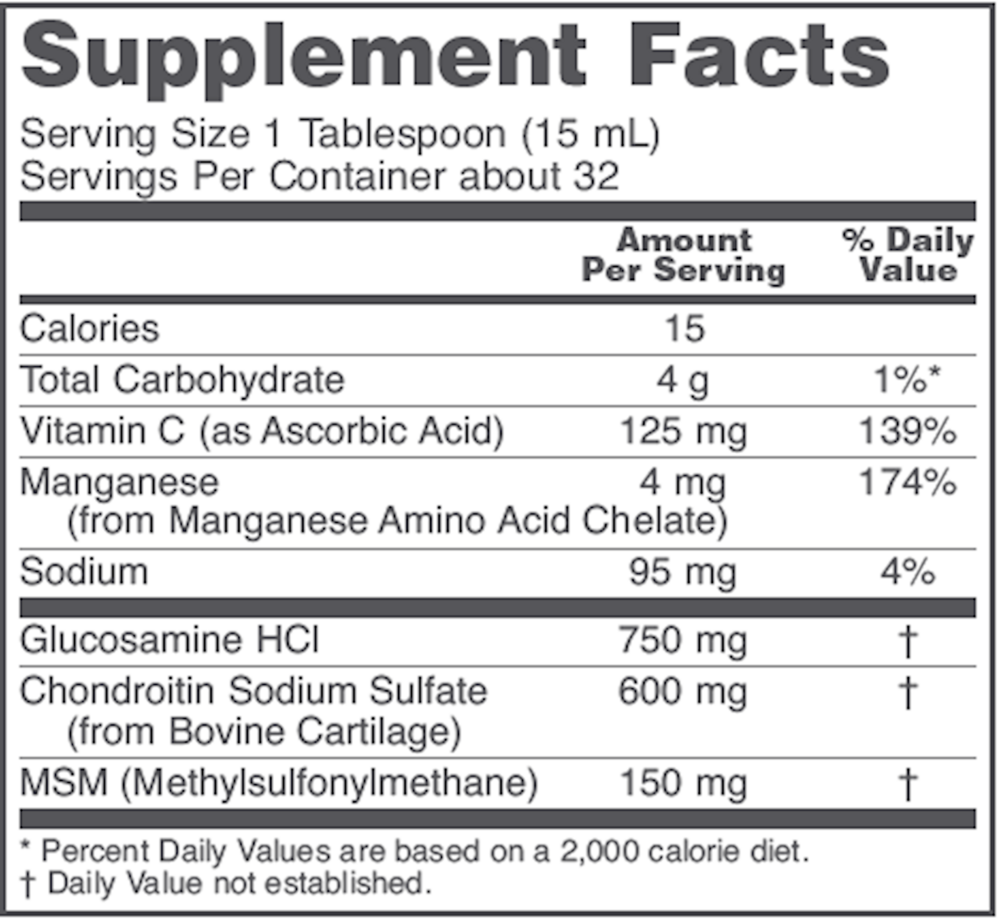 Glucosamine and Chondroitin Liq + MSM
