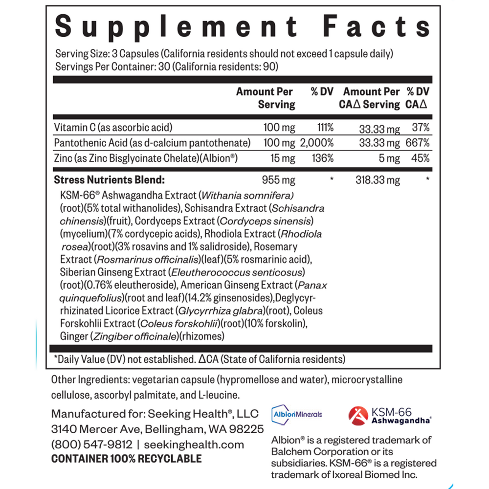 Stress Nutrients (formerly Adrenal Nutrients)