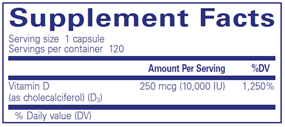 Vitamin D3  250mcg (10,000IU)