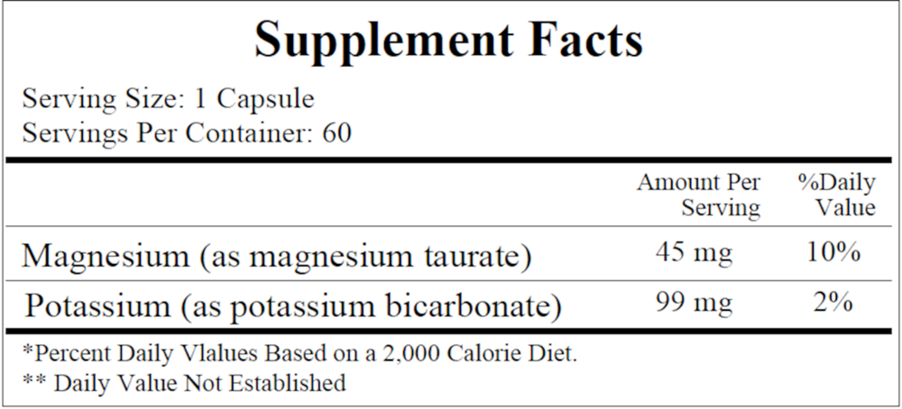 Potassium-Magnesium Taurate (Mg 45 mg/K 99 mg)