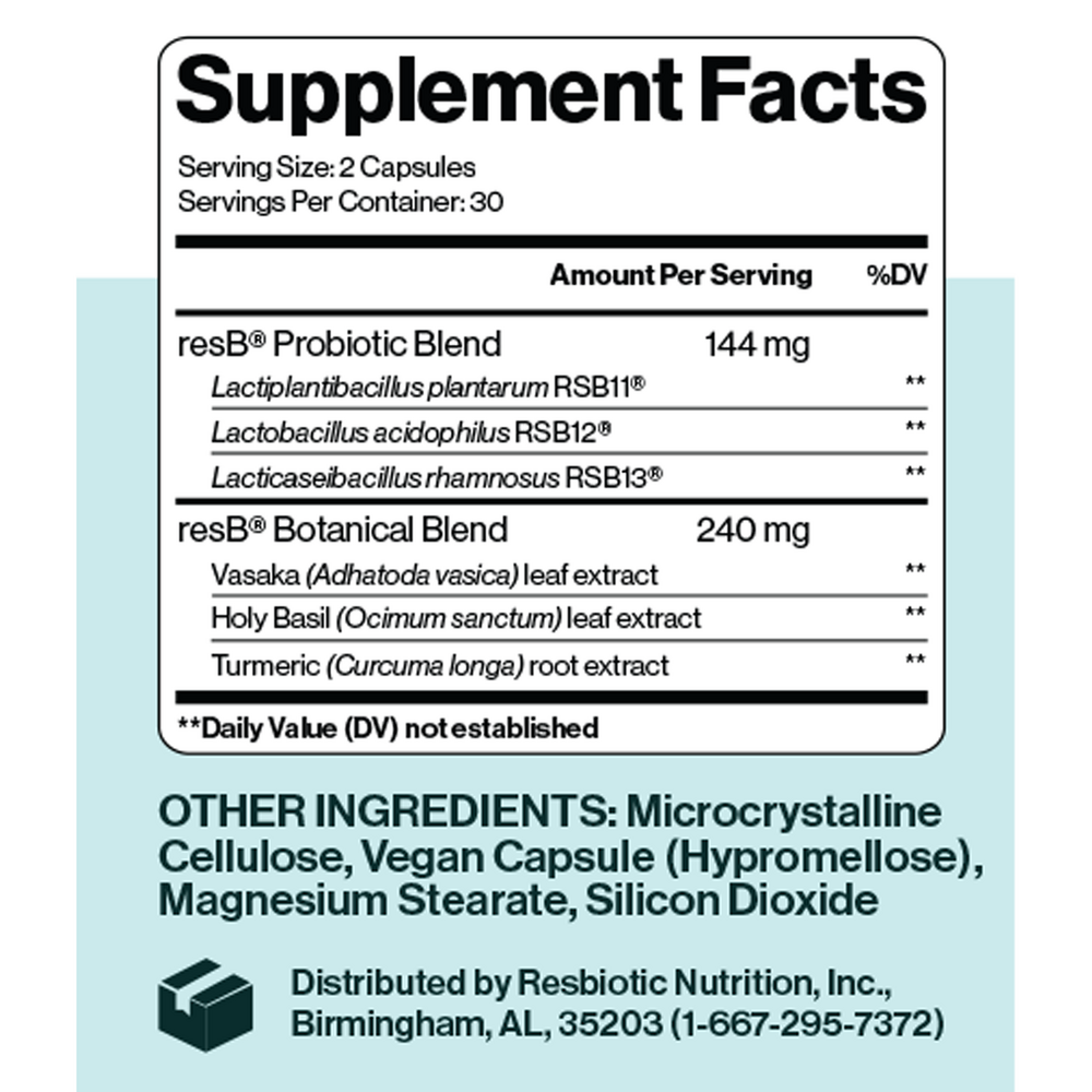 PRO resB Lung Support Probiotic 2-Pack of 60 Capsules
