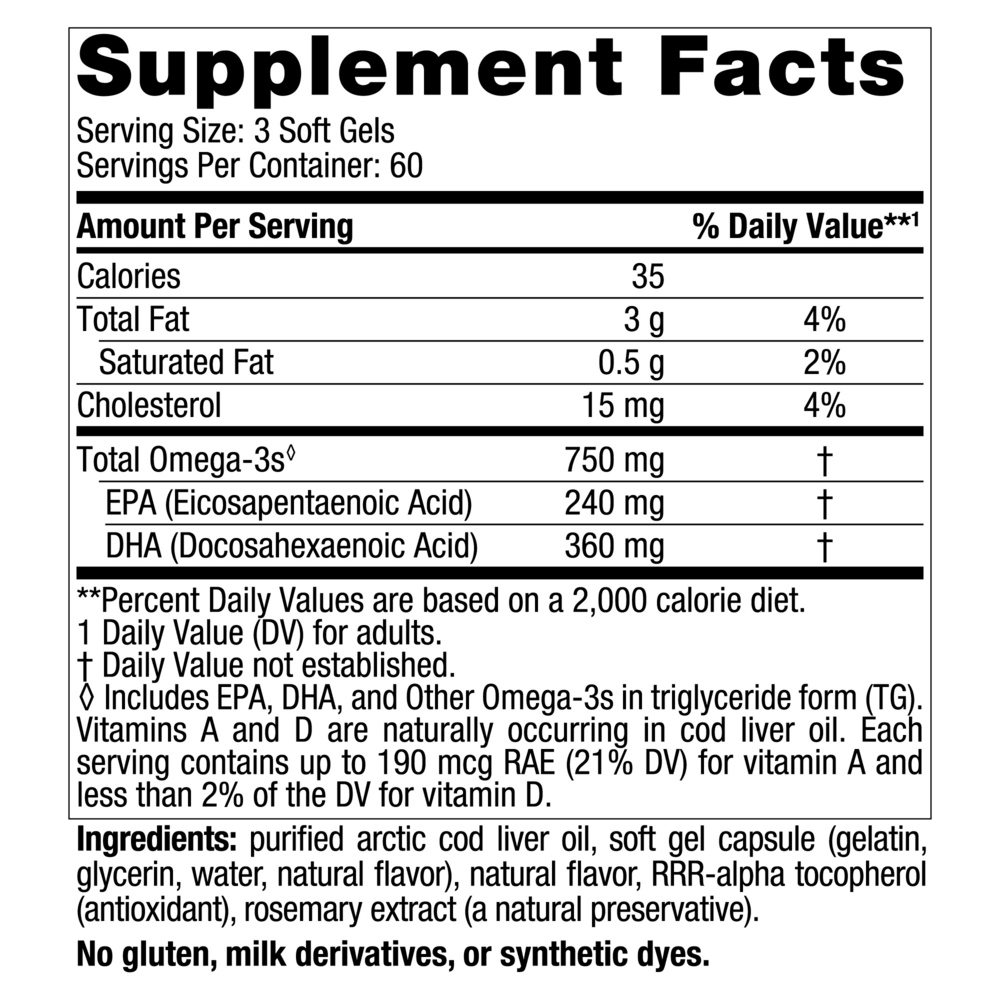 Arctic Cod Liver Oil, Lemon