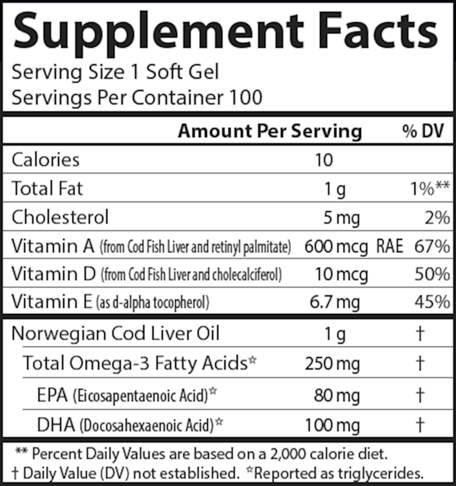 Cod Liver Oil Gems™, Super 1,000 mg