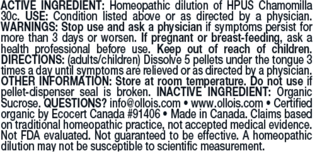 Olloïs Chamomilla 30C Pellets, 80ct - Or