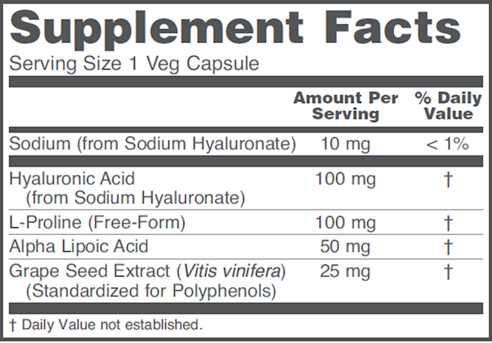 Hyaluronic Acid 100mg with Co-factors