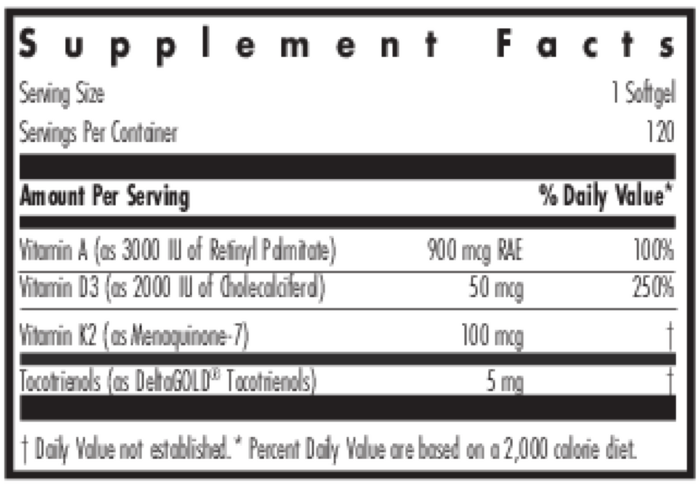 Vitamin D3 Complete Daily Balance with A and K2