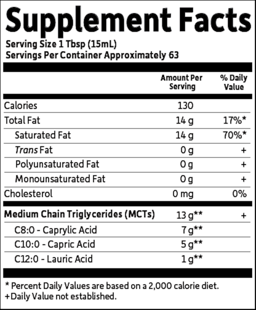 Dr. Formulated Brain Health 100% Organic Coconut MCT Oil