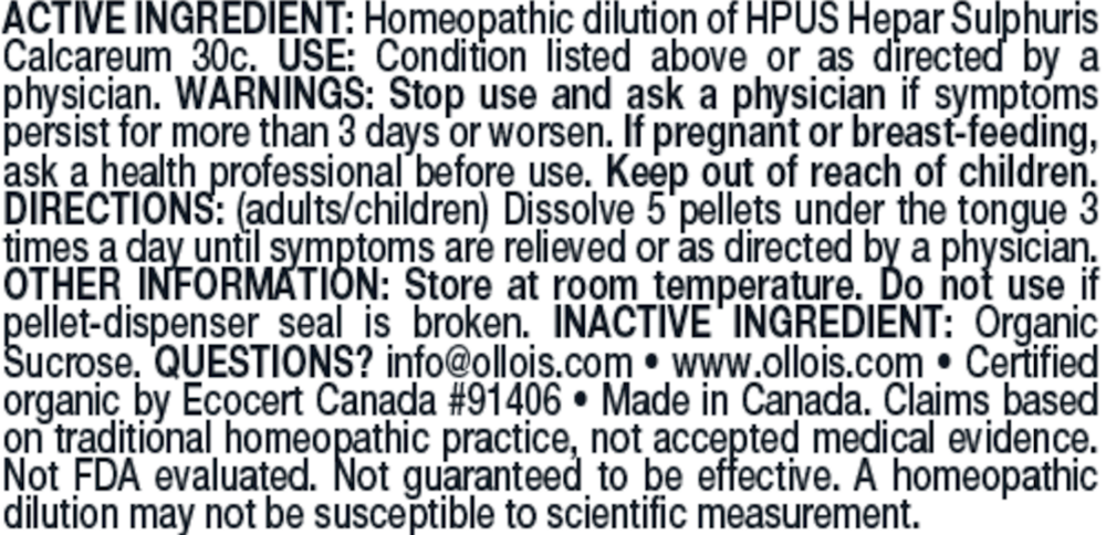 Olloïs Hepar Sulphuris Calcareum 30c Pe