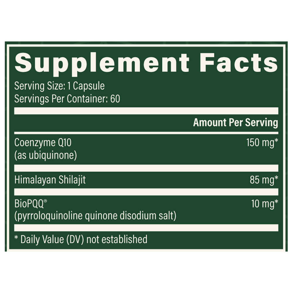CoQ10 & BioPQQ with Himalayan Shilajit