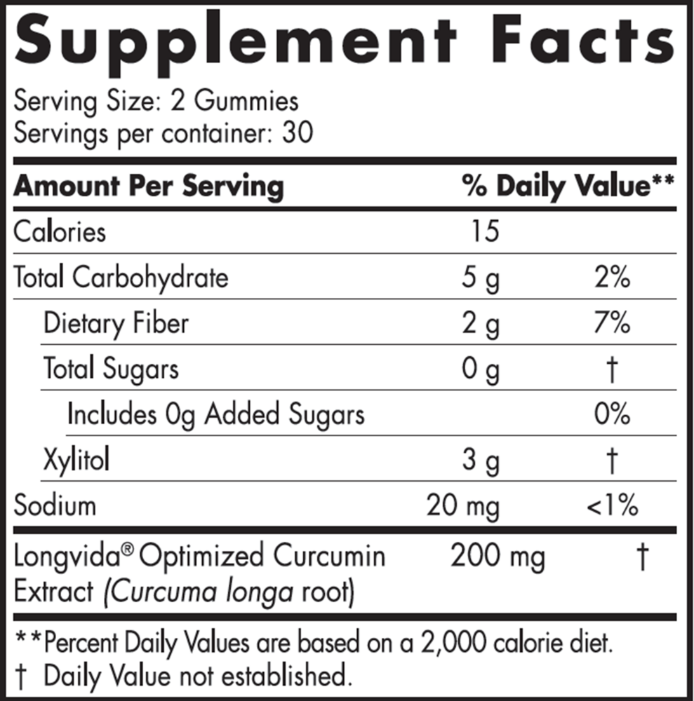 Zero Sugar Curcumin Gummies