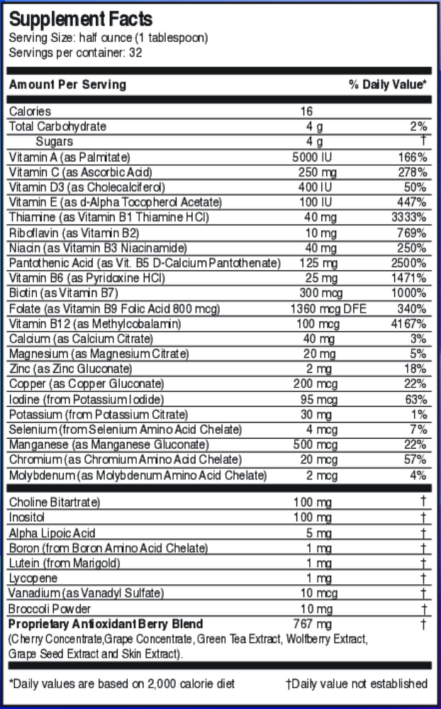 Liquid Mega MultiVitamins and Minerals