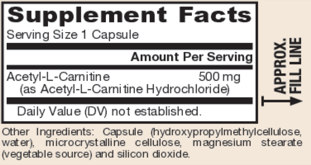 Acetyl L-Carnitine 500mg