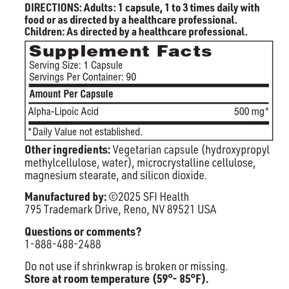 Alpha Lipoic Acid 500mg