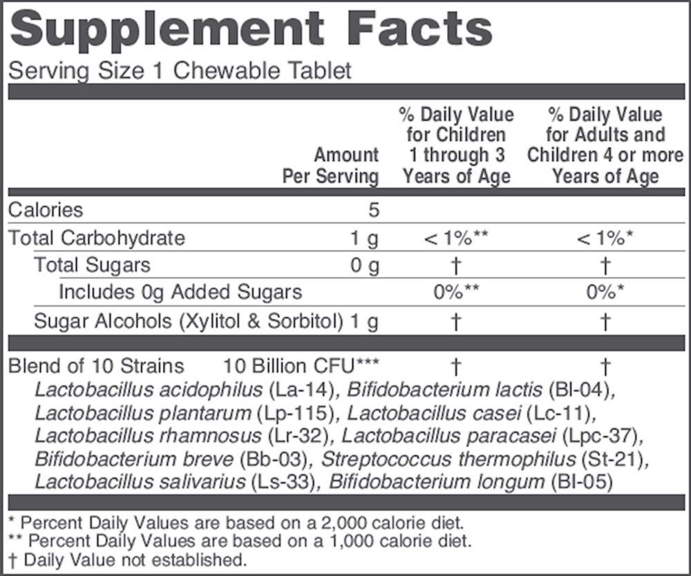 Chewable Protodophilus 10 Billion