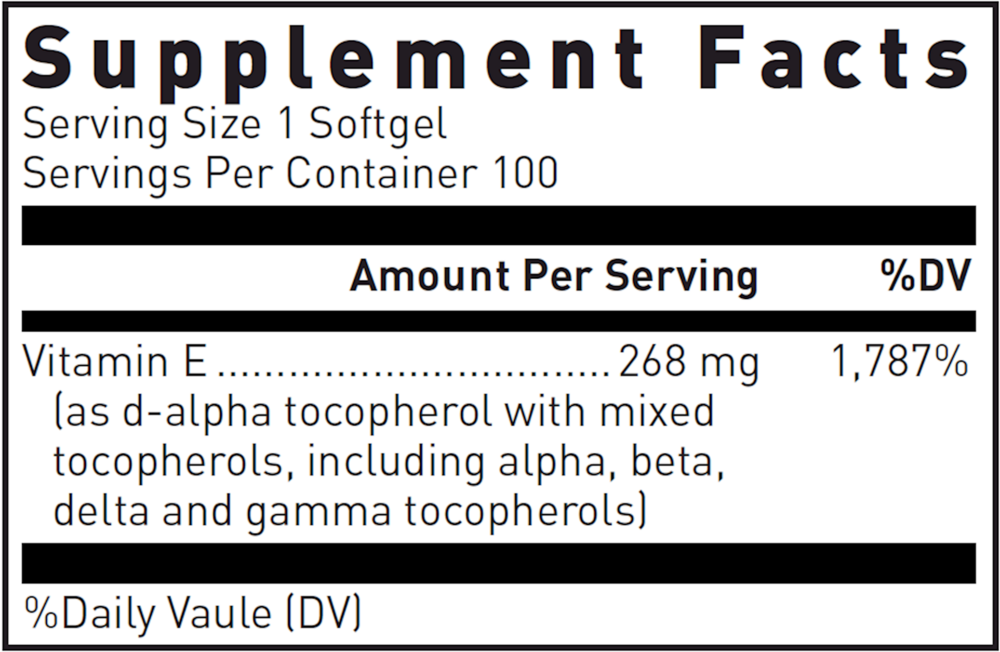 Natural Vit E Complex 400 I.U.