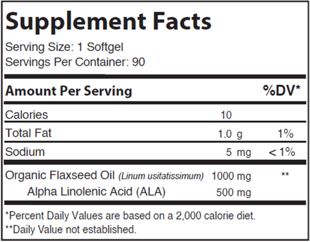 Flax Seed Oil 1000mg - Organic