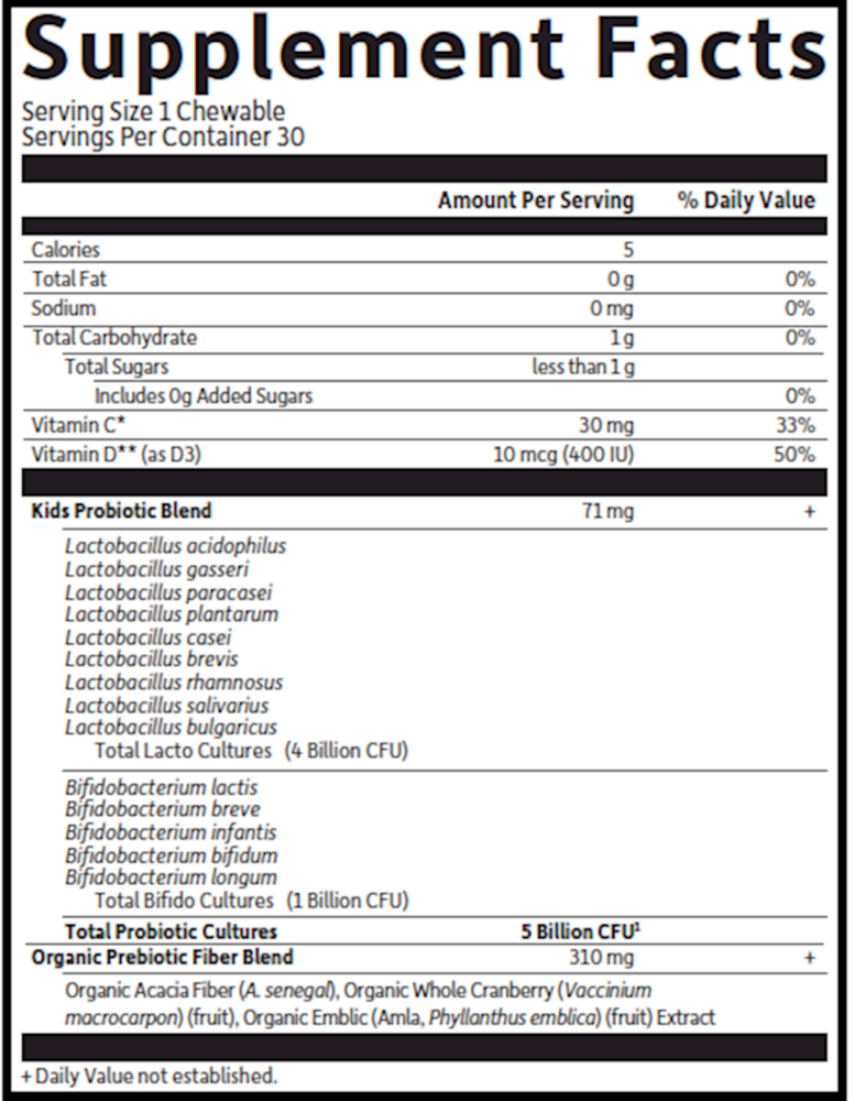 Organic Kids Probiotics Strawberry Banan