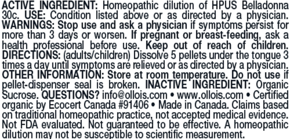 Olloïs Belladonna 30C Pellets, 80ct - Or