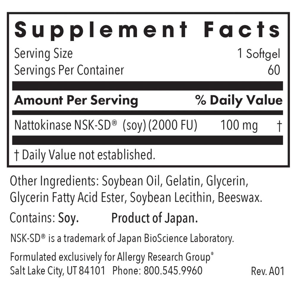 Nattokinase Circulatory Systemic Enzymes