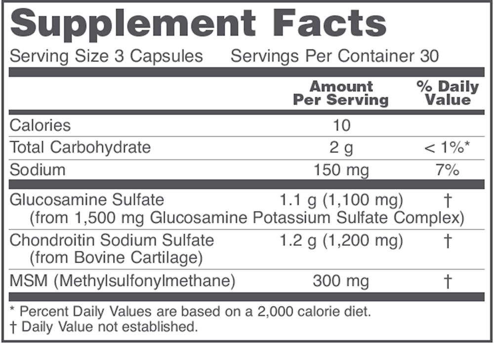 Glucosamine and Chondroitin + MSM