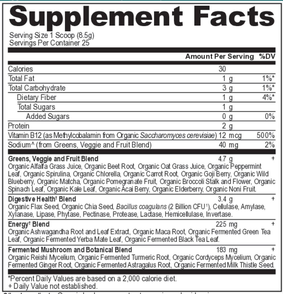 Organic SuperGreens Energizer - Powder