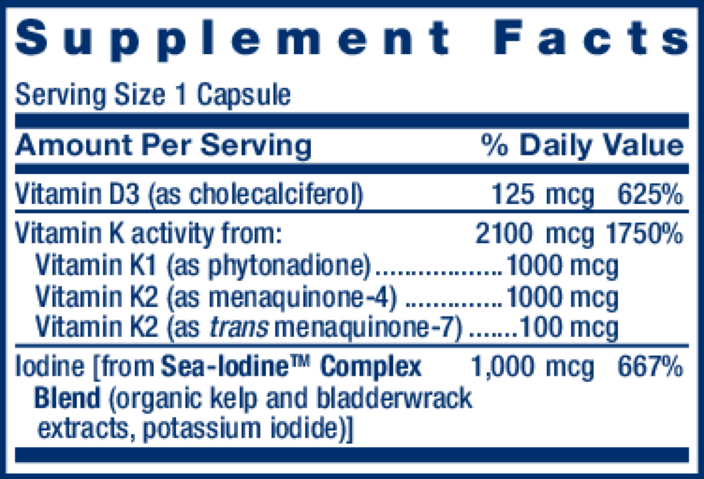Vitamins D and K with Sea-Iodine