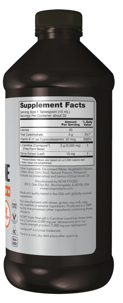 L-Carnitine Liquid 3000mg Citrus Flavor