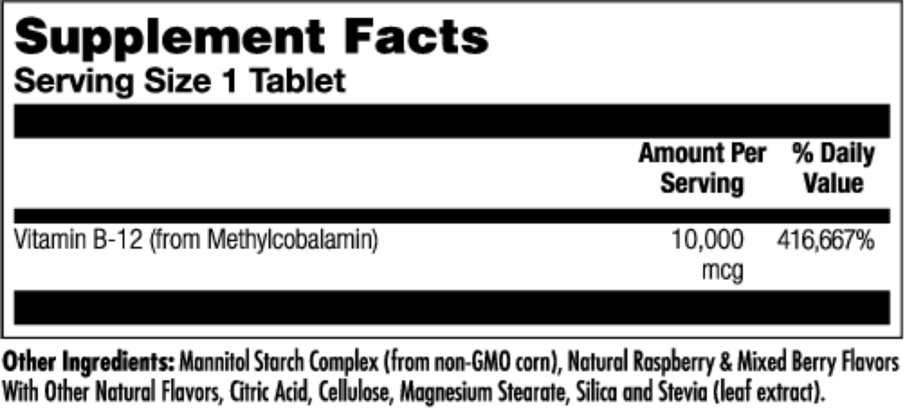 Ultra B-12 10,000 mcg Methyl Raspberry