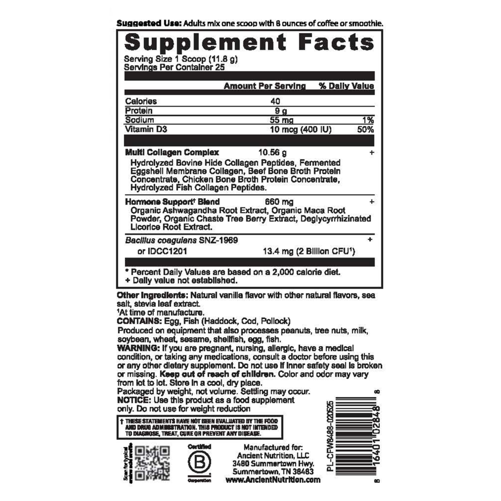 Hormone Balance + Collagen - Vanilla