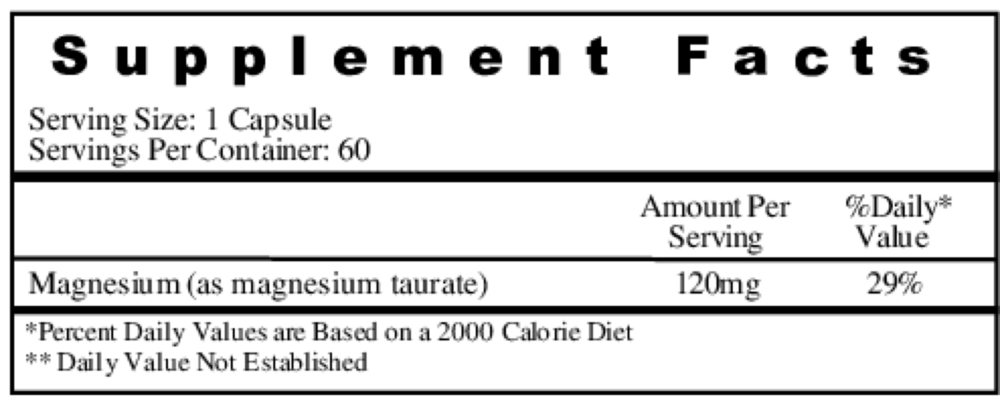Magnesium Taurate 125mg