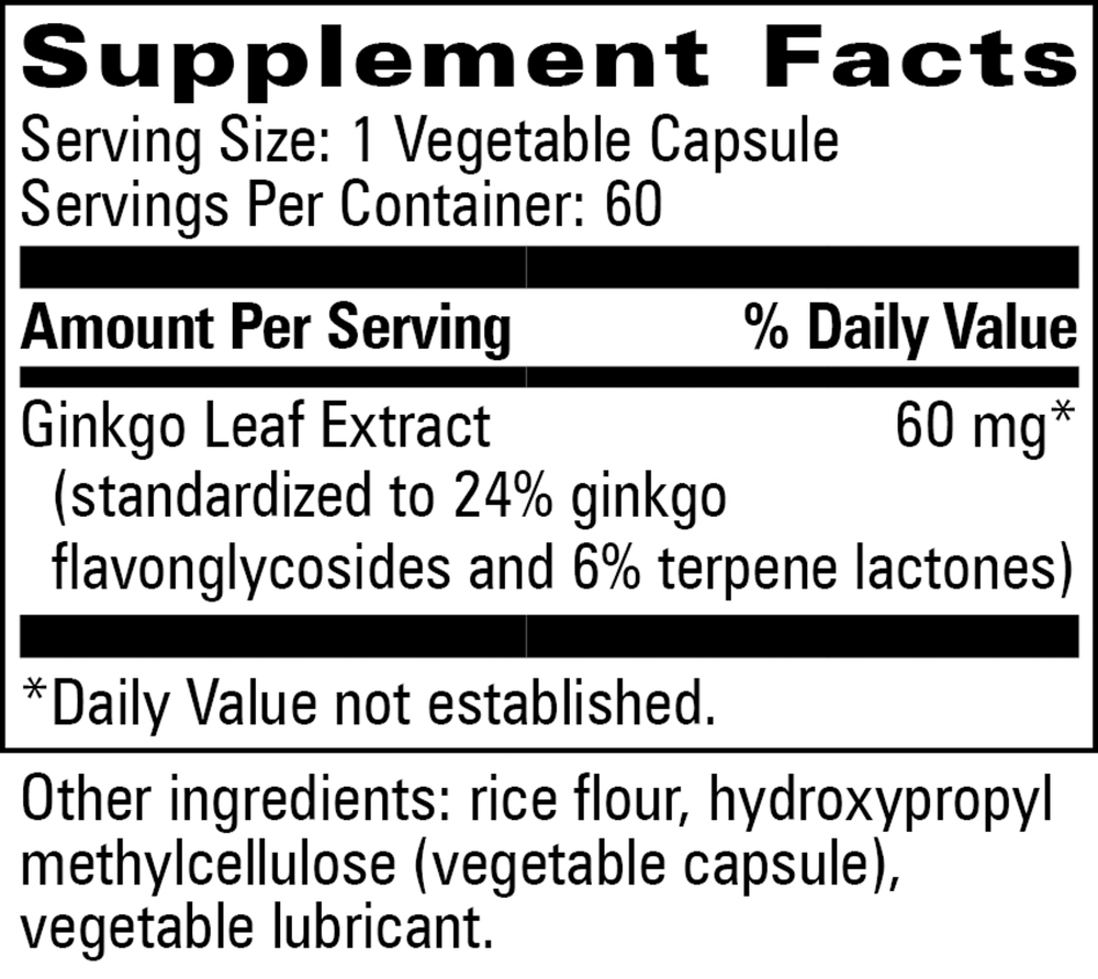 Ginkgo Biloba 60mg