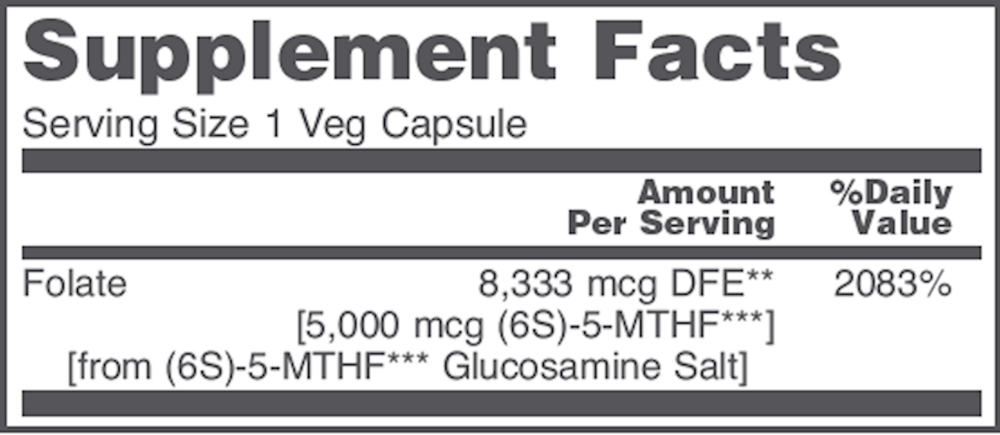 5-Methyl Folate 5000mcg