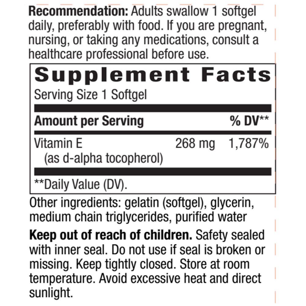 Vitamin E D-Alpha Tocopherol