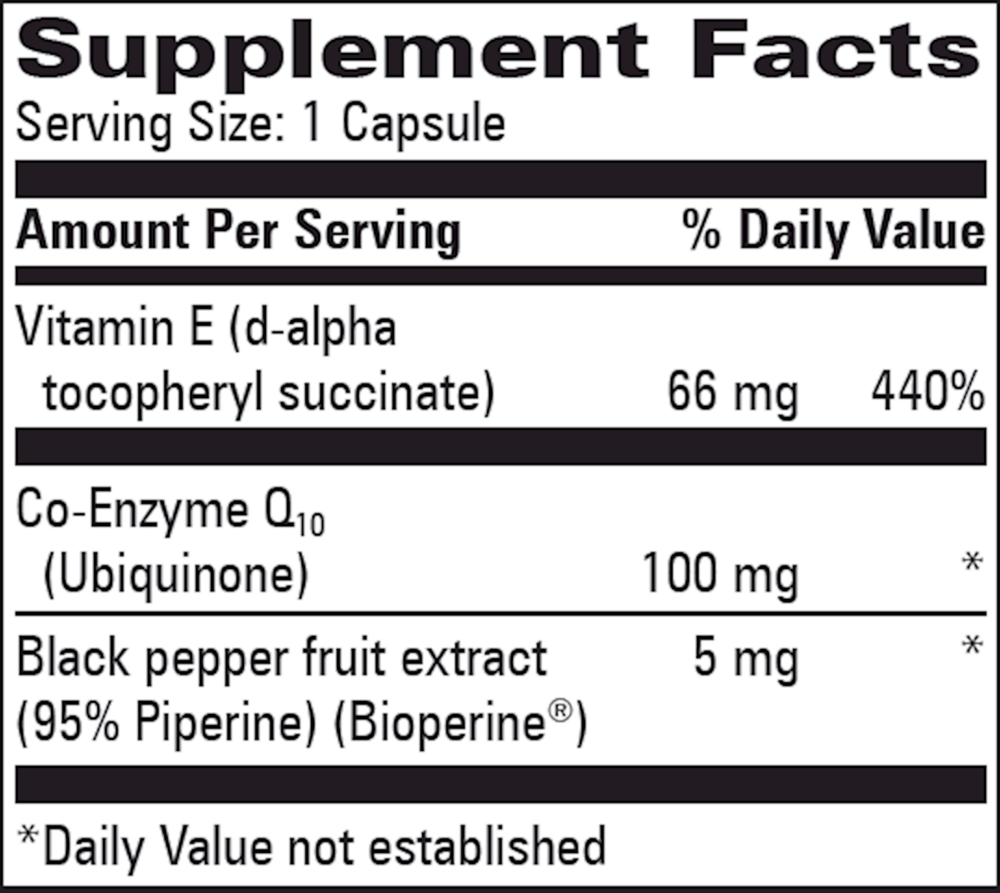 CoQ10 100mg Plus E