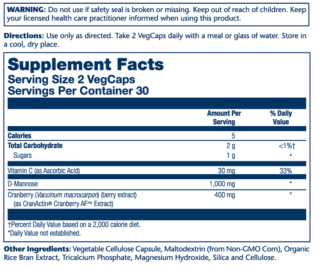 D-Mannose with CranActin Cranberry Extract