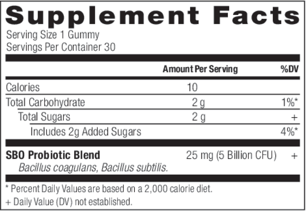 SBO KIDS Probiotic Gummies, Berry