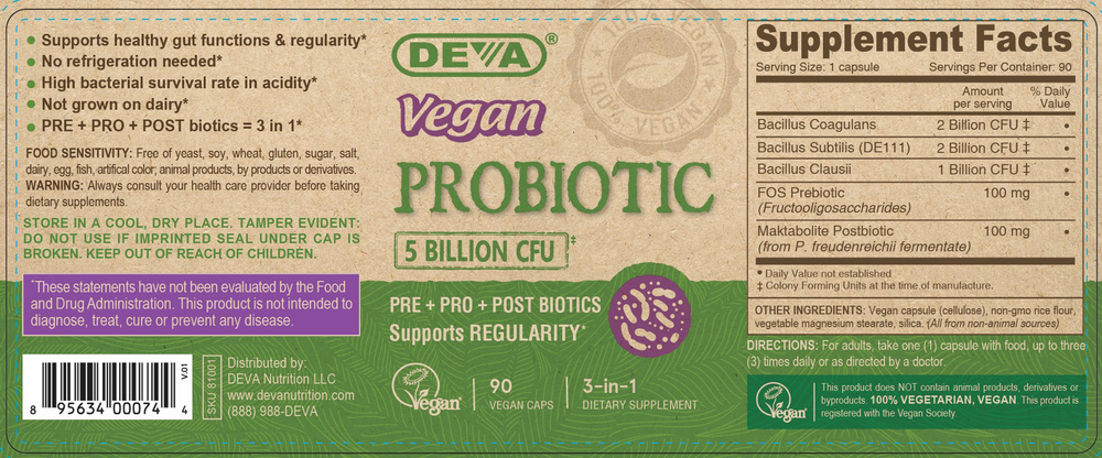 Vegan Probiotic with Probiotics/Postbiotics