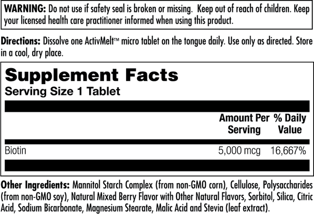 Biotin 5000 mcg Mixed Berry