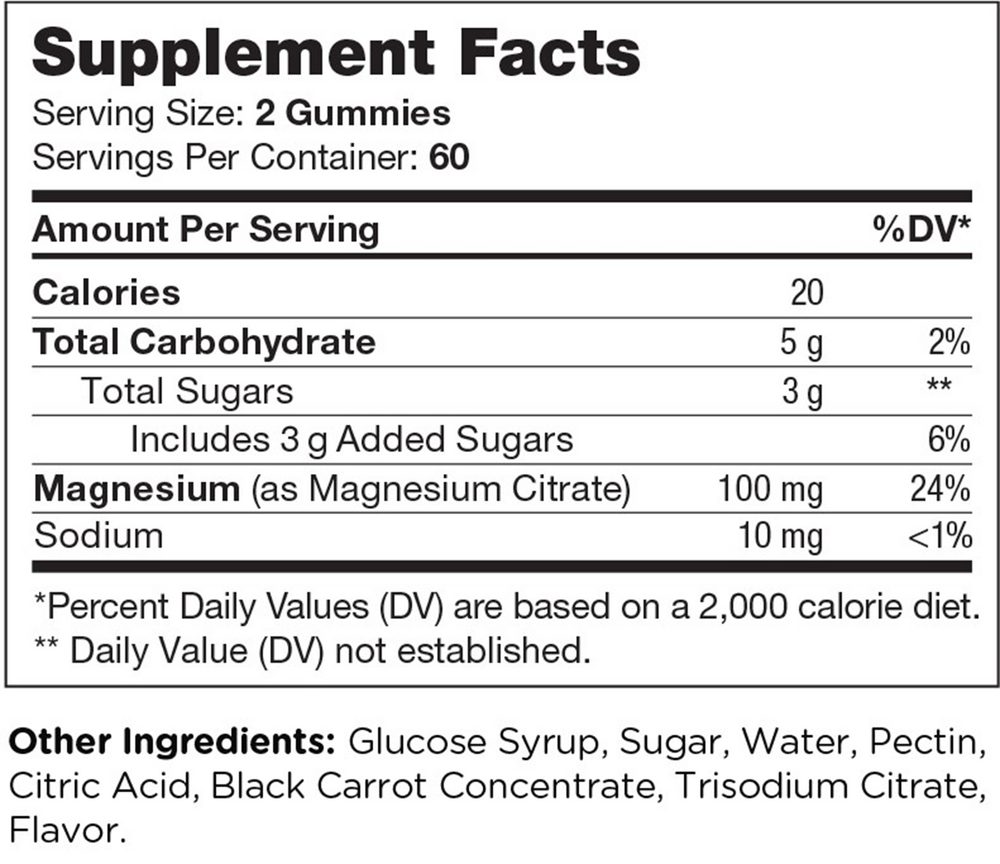 Magnesium Gummies, Raspberry Flavor