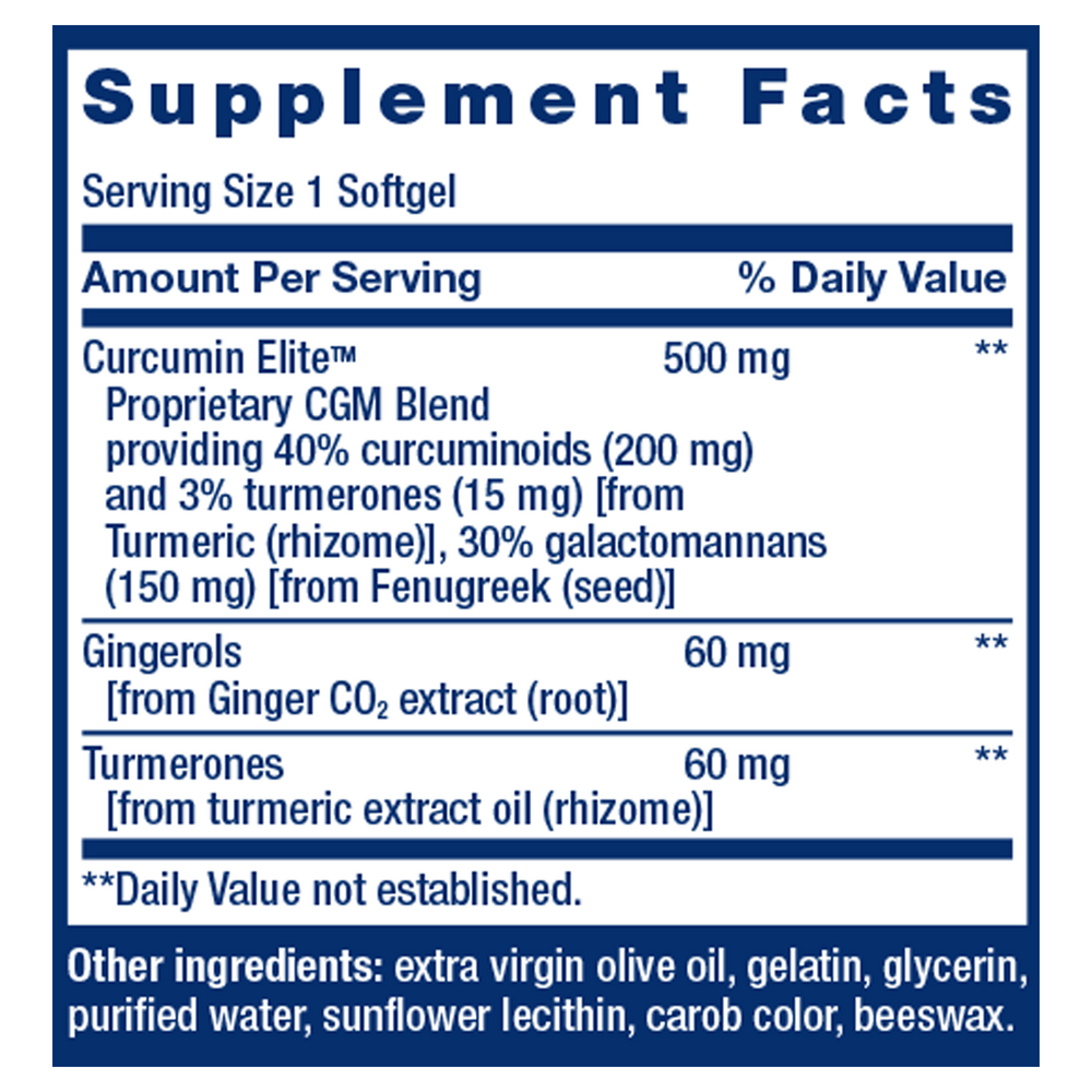 Advanced Curcumin Elite™ Turmeric Extract, Ginger & Turmerones