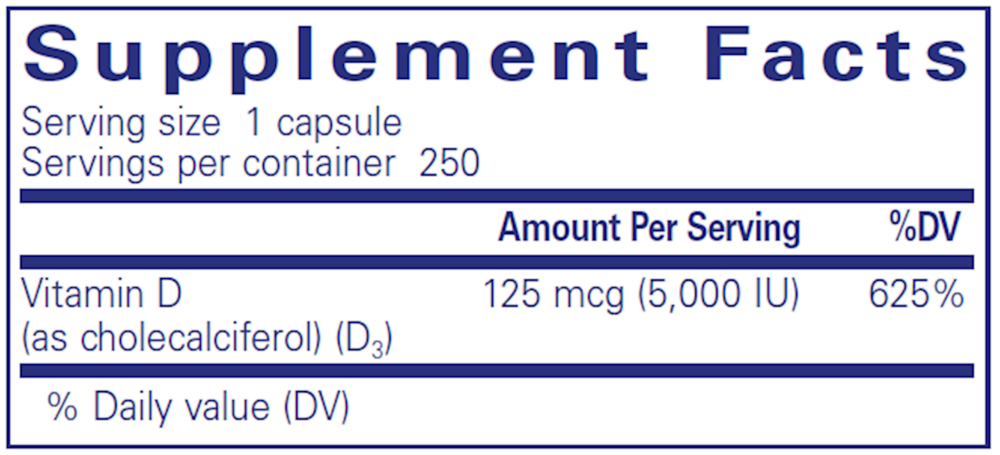 Vitamin D3  125mcg (5,000IU)