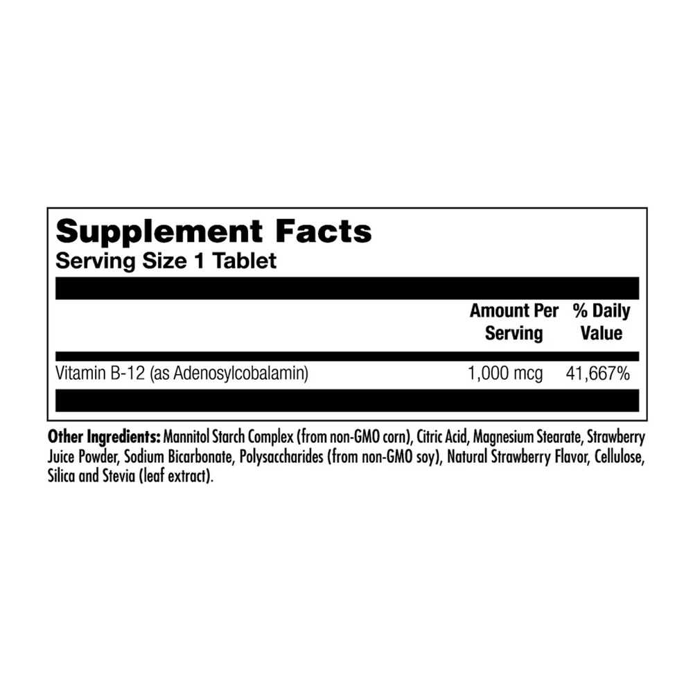 B12 Adenosylcobalamin 1,000 mcg Strawberry
