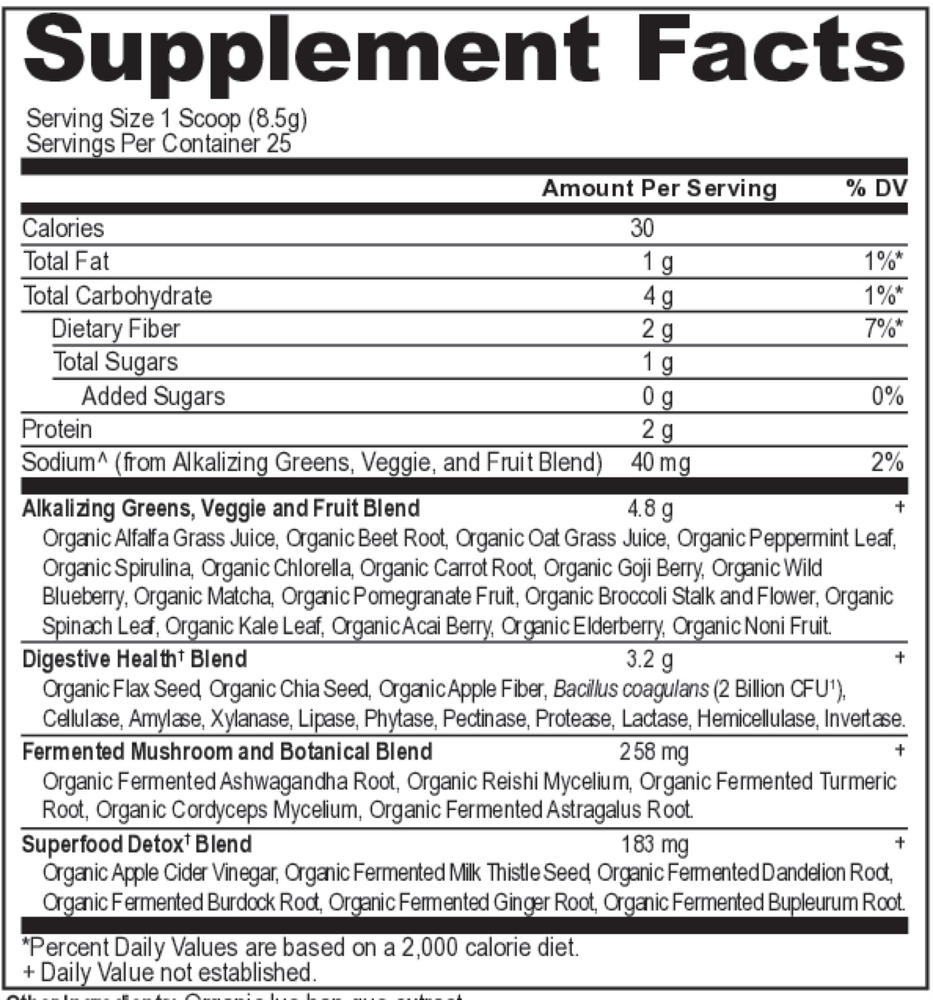 Organic SuperGreens Alkalize & Detox