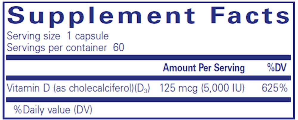 Vitamin D3  125mcg (5,000IU)