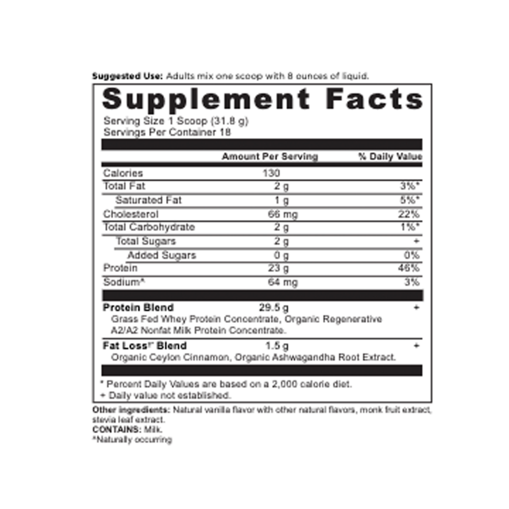 Whey Protein - Powder - Fat Loss Blend - Cinnamon Vanilla - 18srv