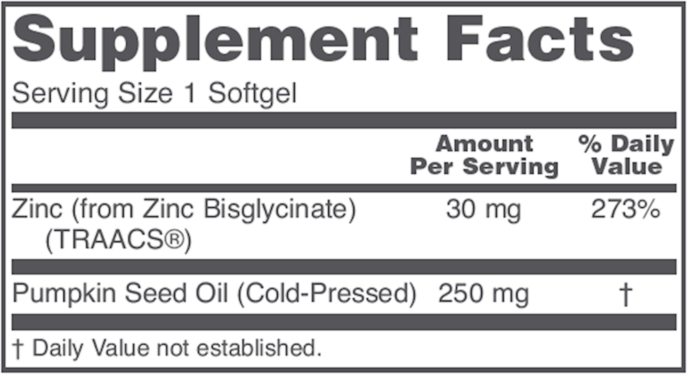 Zinc Glycinate 30mg Albion TRACCS Zinc