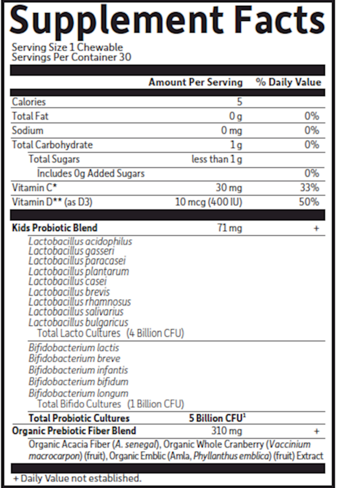 Organic Kids Probiotics Straw SS