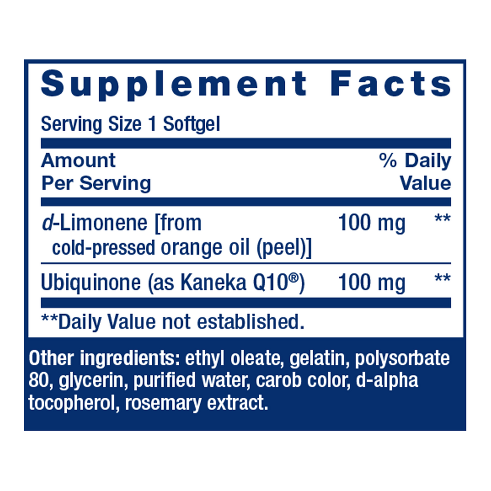 CoQ10 (Ubiquinone) with d-Limonene