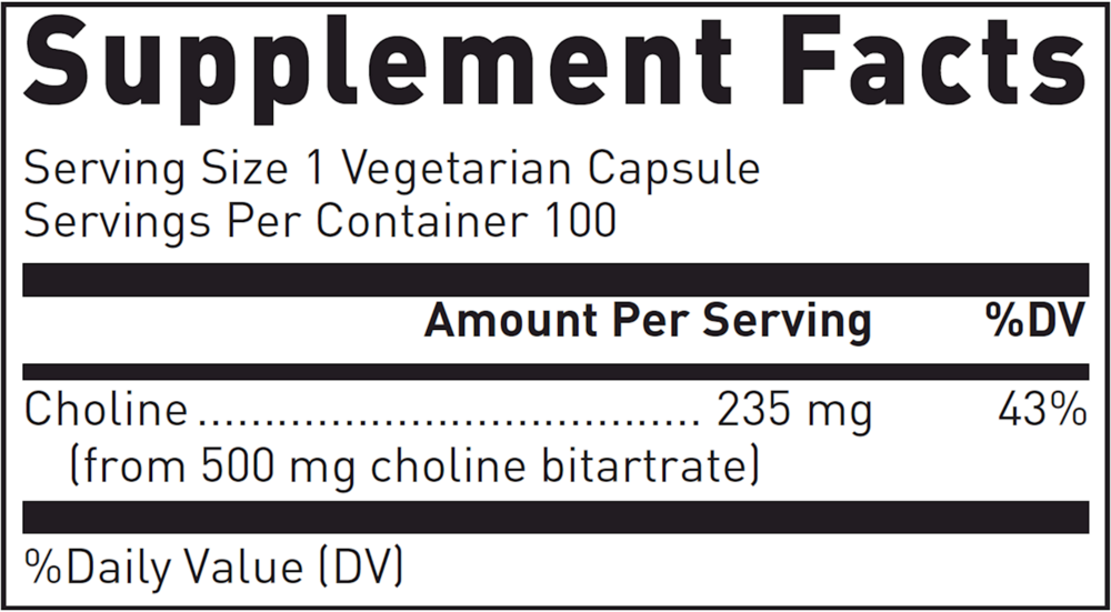 Choline Bitartrate 500mg
